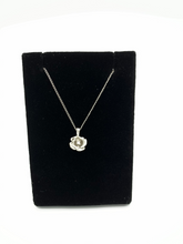 Load image into Gallery viewer, Estate 14K White Gold Diamond Rose Pendant
