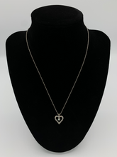 Load image into Gallery viewer, Estate 14K White Gold Diamond Heart Necklace
