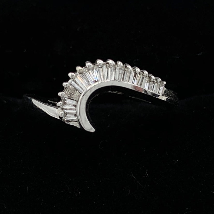 14K White Gold Semi-Mount Wedding Set w/ 48 pt Baguette Diamonds