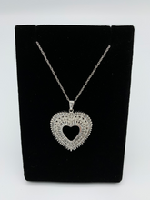 Load image into Gallery viewer, Estate 10K White Gold Diamond Heart Necklace
