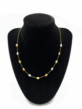 Load image into Gallery viewer, Tri Color Gold Bead Necklace
