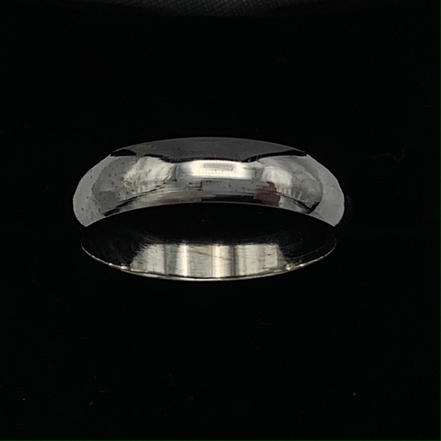 14K White Gold 5mm 1/2 Round Wedding Band