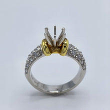 Load image into Gallery viewer, Platinum and Yellow Gold Semi-Mount Diamond Engagement Ring
