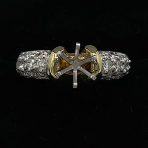 Platinum and Yellow Gold Semi-Mount Diamond Engagement Ring