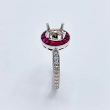 Load image into Gallery viewer, Diamond and Ruby Semi-Mount Engagement Ring
