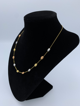 Load image into Gallery viewer, Tri Color Gold Bead Necklace

