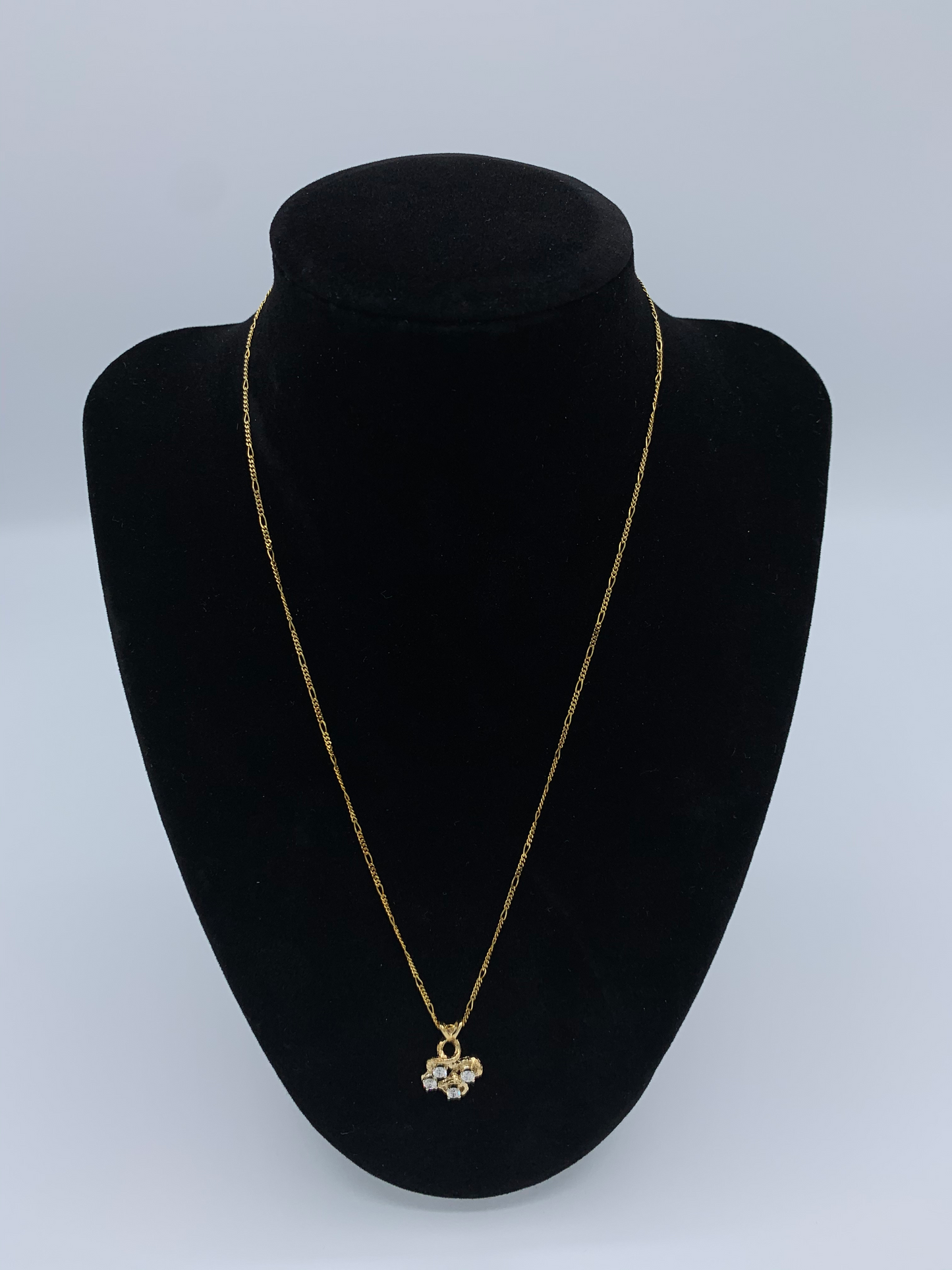 14K Yellow Gold Free Form Diamond Necklace