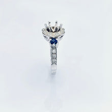 Load image into Gallery viewer, 18K White Gold Diamond / Sapphire Semi-Mount Engagement Ring
