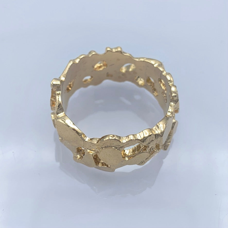 14K Yellow Gold 7.5mm Nugget Finish Wedding Band