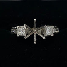 Load image into Gallery viewer, Platinum Semi-Mount Engagement Ring with Princess and Round Diamonds
