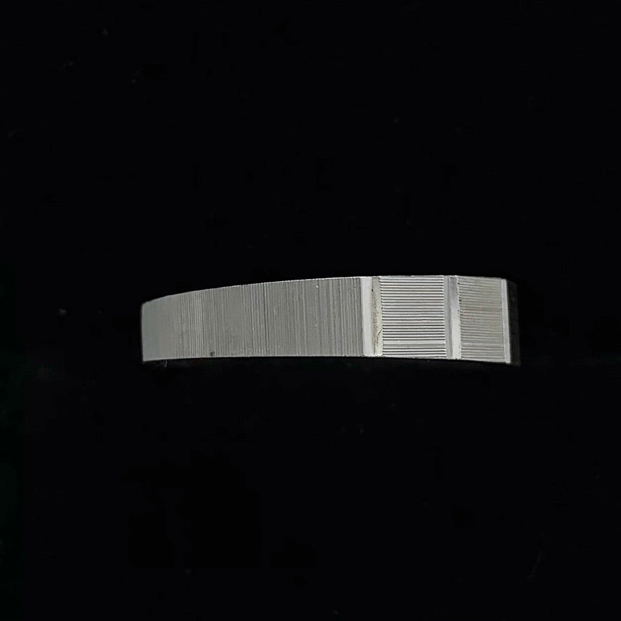 14K White Gold Ultra-Modern Design Tapered Wedding Band