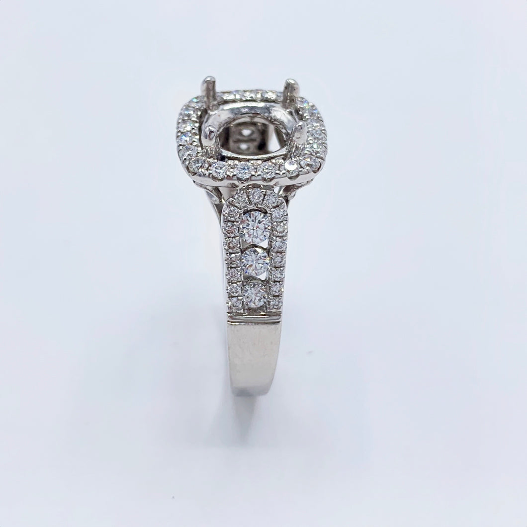 Estate 14K White Gold Semi-Mount Engagement Ring