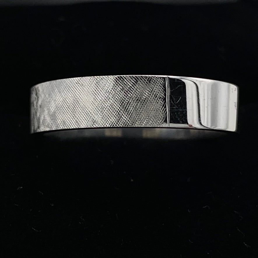 14K White Gold 5mm Florentine Style Wedding Band