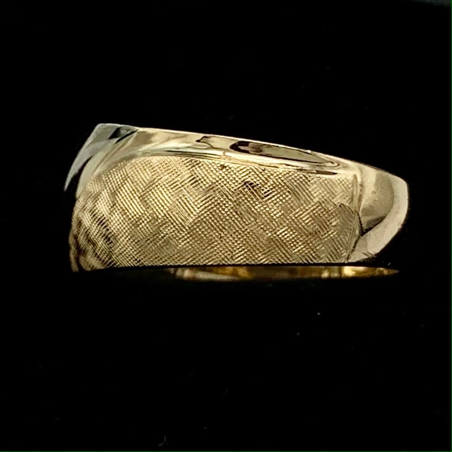Two-Tone 14K Yellow / White Gold Tapered Wedding Band