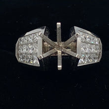 Load image into Gallery viewer, 18K White Gold Semi-Mount Engagement Ring with Princess Cut Diamonds
