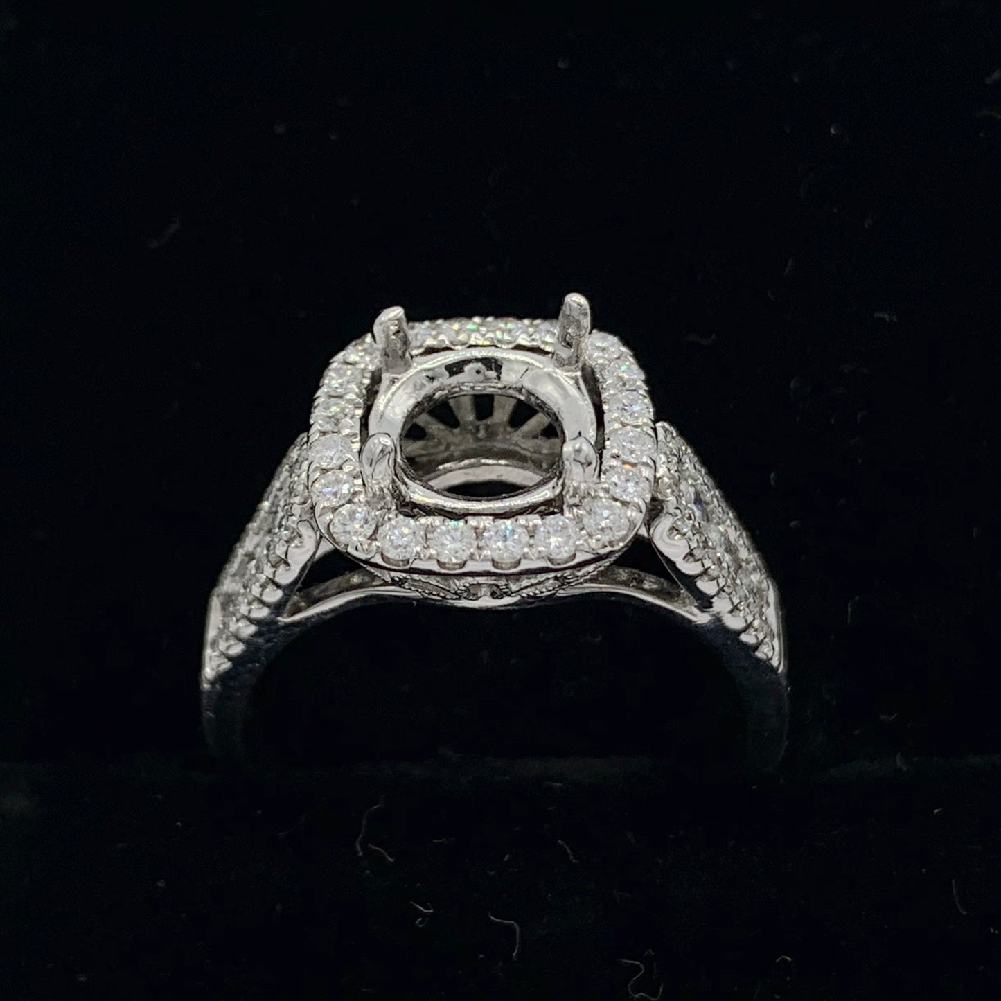 Estate 14K White Gold Semi-Mount Engagement Ring