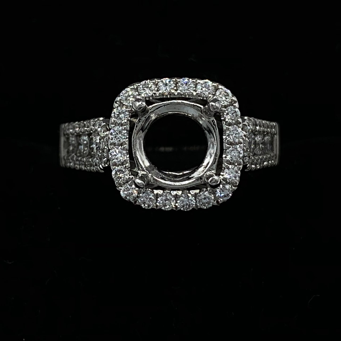 Estate 14K White Gold Semi-Mount Engagement Ring