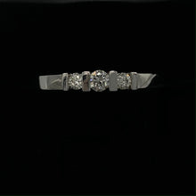 Load image into Gallery viewer, 14K White Gold 3 Diamond Wedding Band
