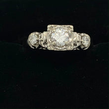 Load image into Gallery viewer, 14K White Gold .30 Ct Diamond Vintage Wedding Ring
