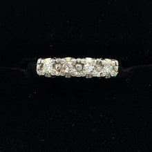 Load image into Gallery viewer, 14K White Gold Vintage Wedding Band with 4 Single Cut Diamonds
