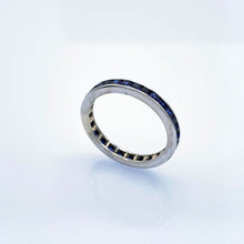 Load image into Gallery viewer, 14K White Gold Synthetic Blue Sapphire Eternity Ring
