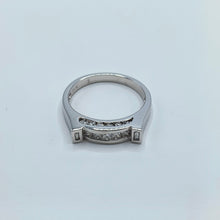 Load image into Gallery viewer, 14K White Gold Three Sided Diamond Band

