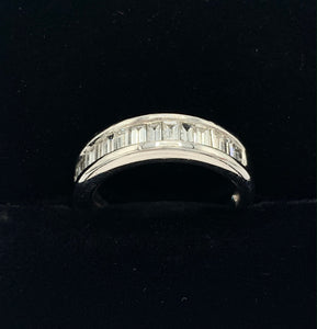 14K White Gold 1 Ct. Total Weight Baguette Diamond Band