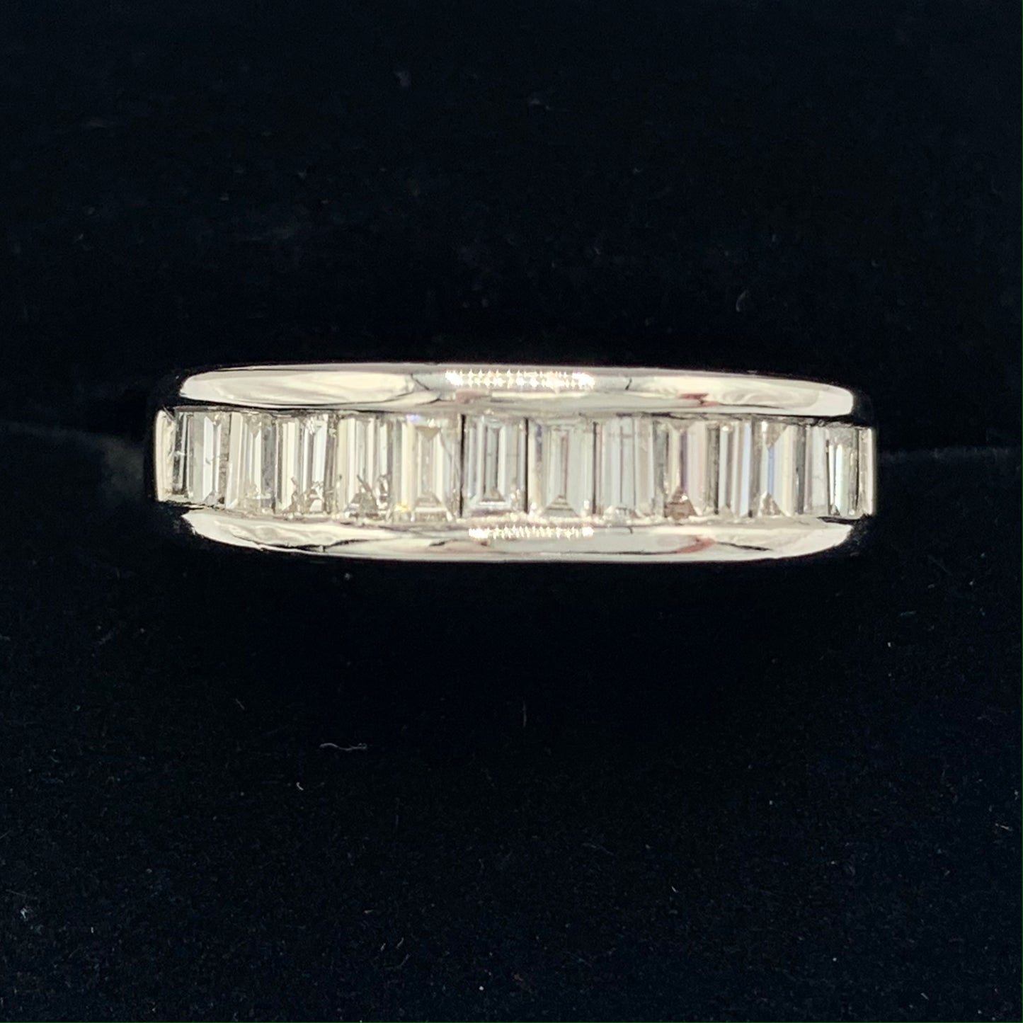14K White Gold 1 Ct. Total Weight Baguette Diamond Band
