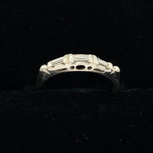 Load image into Gallery viewer, 14K White Gold Three Baguette Diamond Wedding Ring
