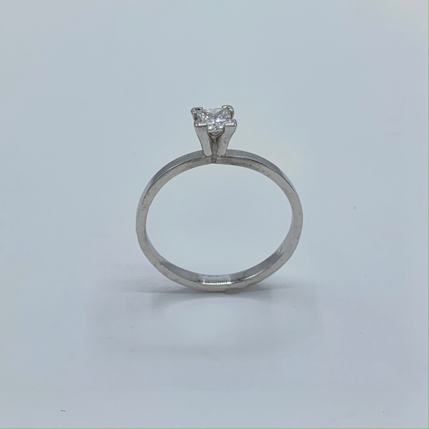 10K White Gold .25 Ct Princess Cut Diamond Engagement Ring