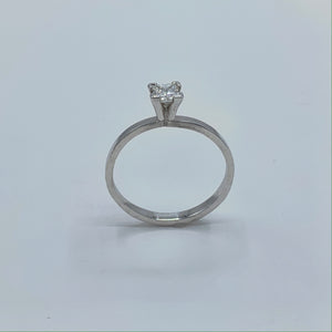 10K White Gold .25 Ct Princess Cut Diamond Engagement Ring