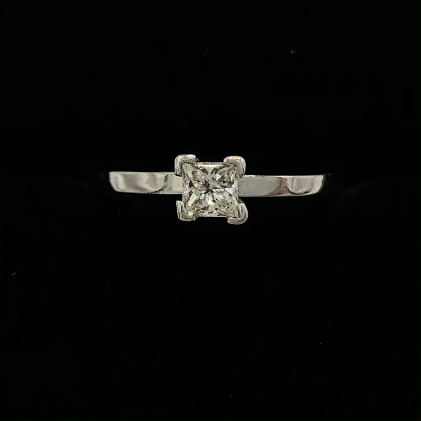 10K White Gold .25 Ct Princess Cut Diamond Engagement Ring