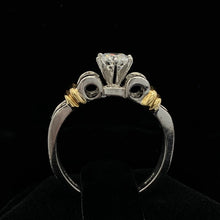 Load image into Gallery viewer, Platinum Wedding/Engagement Ring with 18K Yellow Gold Stripes and .50 Ct Round Diamond

