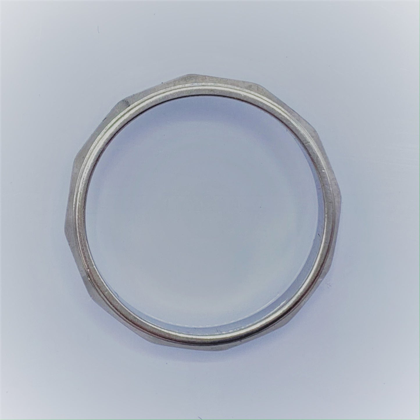 14K White Gold 3mm 12-Sided Design Wedding Band
