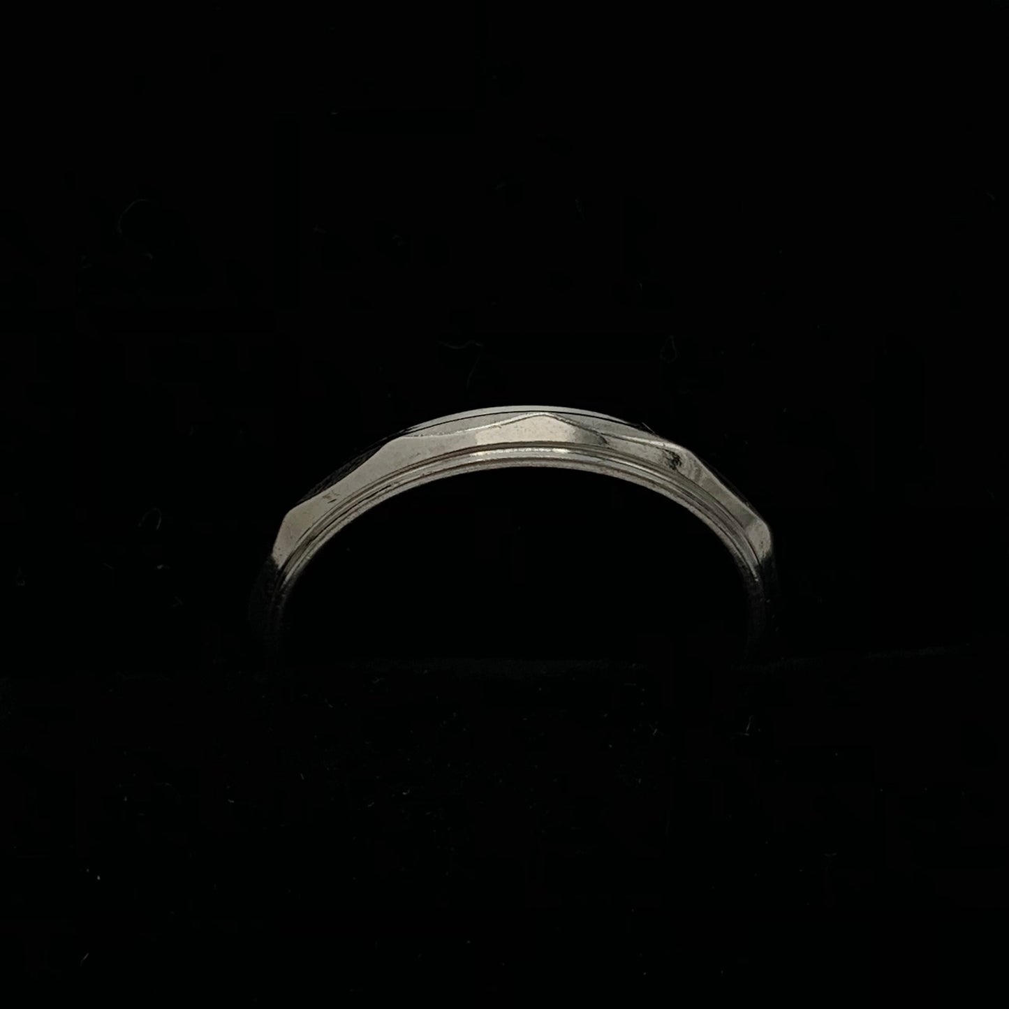 14K White Gold 3mm 12-Sided Design Wedding Band