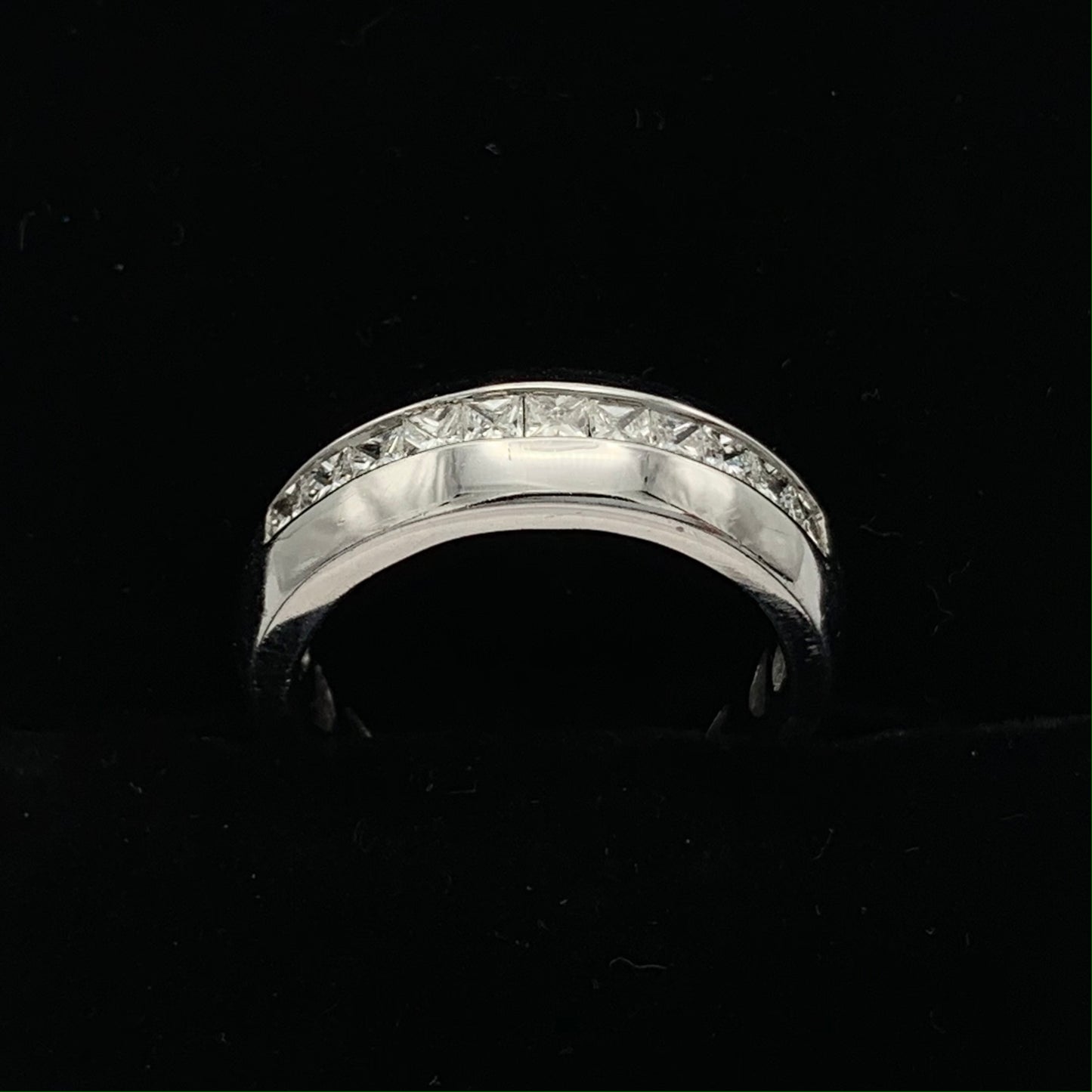 14K White Gold .50 Ct Total Weight in Princess Cut Diamond Wedding Band
