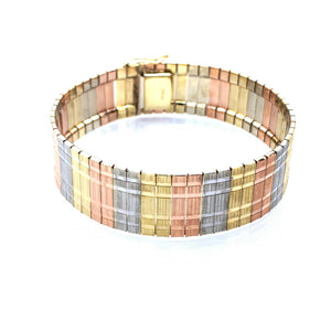 14K Gold Tri-Color Italian Bracelet