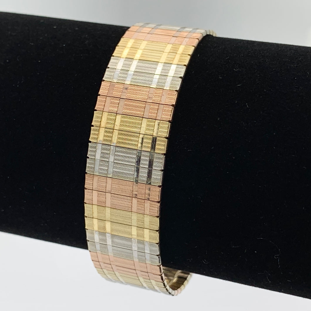 14K Gold Tri-Color Italian Bracelet