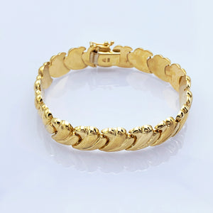 14K Yellow Gold Bracelet with Heart Design