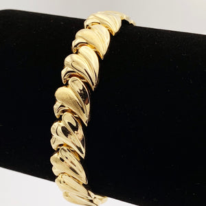 14K Yellow Gold Bracelet with Heart Design