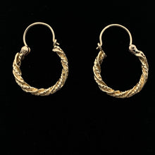 Load image into Gallery viewer, 14K Yellow Gold Hoops with Twisted Design
