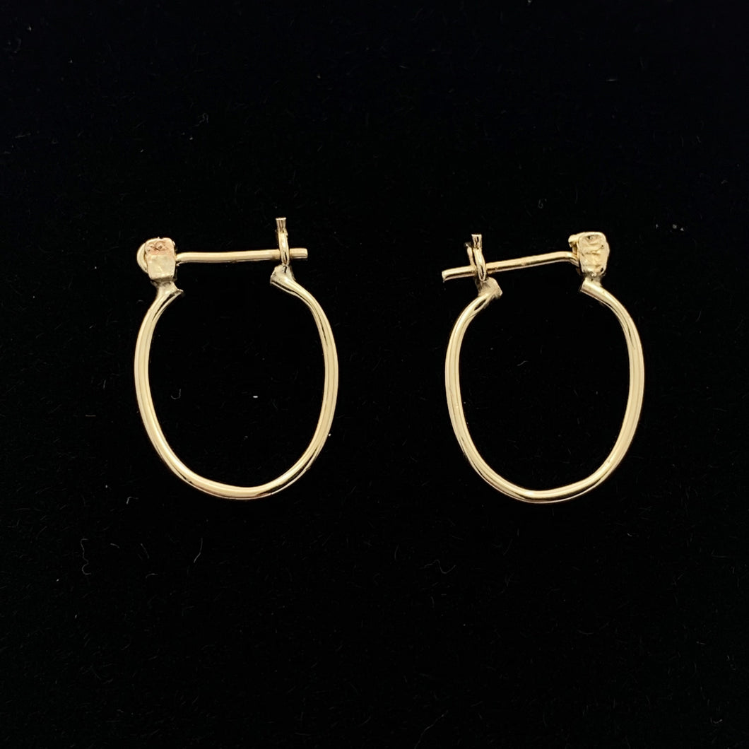 14K Yellow Gold Thin Hoop Earrings