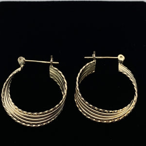 14K Yellow Gold Twist Hoop Earrings