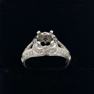 18K White Gold .25 Ct T.W. Diamond Semi-Mount Engagement Ring