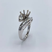 Load image into Gallery viewer, 14K White Gold 1/2 Ct T.W. Baguette Diamond Semi-Mount Engagement Ring
