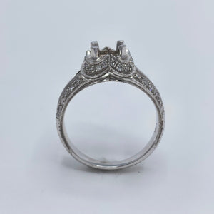 18K White Gold .25 Ct T.W. Diamond Semi-Mount Engagement Ring