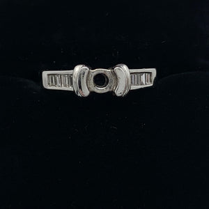 Platinum Semi-Mount Engagement Ring w/ Baguette Diamonds