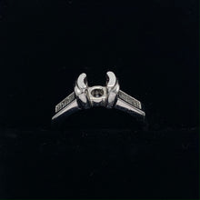 Load image into Gallery viewer, Platinum Semi-Mount Engagement Ring w/ Baguette Diamonds
