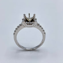 Load image into Gallery viewer, Semi-Mount Engagement Ring with Baguette and Round Diamonds 18K White
