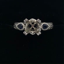 Load image into Gallery viewer, Diamond and Sapphire Semi-Mount Engagement Ring 14K White Gold
